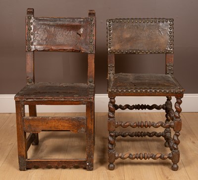 Lot 266 - Five similar 17th century fruitwood Spanish chairs