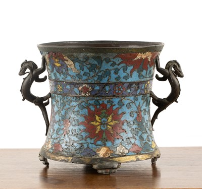 Lot 408 - Large cloisonné censer Chinese, 17th Century...