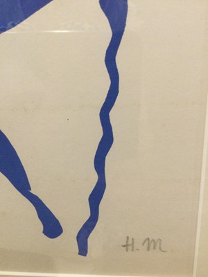 Lot 223 - Henri Matisse Blue Nude bears initials in...