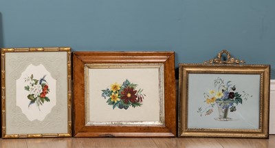 Lot 353 - Three floral watercolours