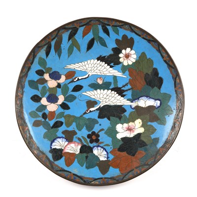 Lot 110 - A Japanese Meiji cloisonne charger 30cm diameter