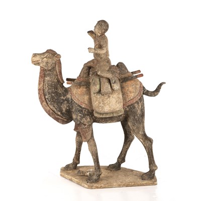 Lot 150 - A Chinese Tang style camel with rider, 40cm...