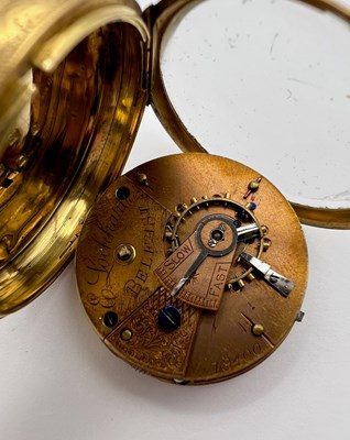 Lot 241 - An 18ct gold open face fob watch, the floral...