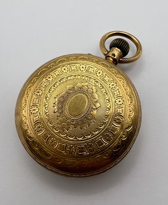 Lot 241 - An 18ct gold open face fob watch, the floral...