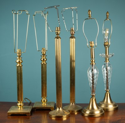 Lot 94 - Three pairs of lamps