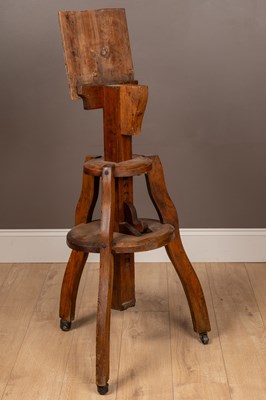 Lot 148 - A Victorian pine adjustable large-format camera or sculpture stand