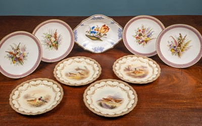 Lot 474 - A collection of nine Royal Worcester cabinet plates