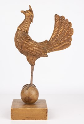 Lot 196 - A French carved pine model of a cockrel, 23cm...