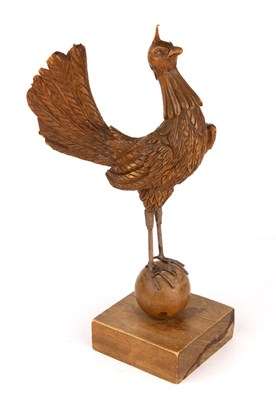 Lot 196 - A French carved pine model of a cockrel, 23cm...