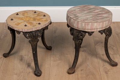 Lot 182 - A pair of circular stools