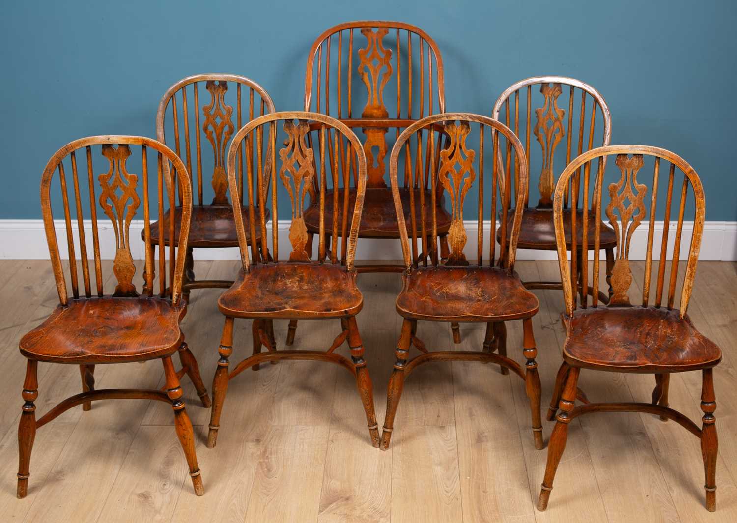 Lot 129 A Set Of Seven Windsor Kitchen Chairs   100181827 0 Medium 