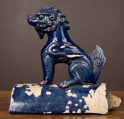 Lot 253 - A Chinese dog of fo ridge tile finial