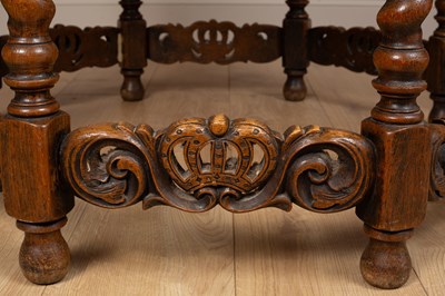 Lot 27 - A circular oak centre table in the Jacobean style