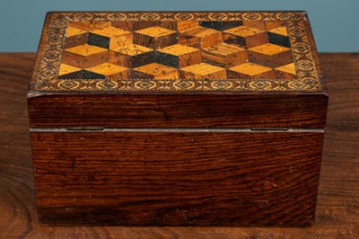 Lot 456 - A 19th century Tunbridge ware tea caddy