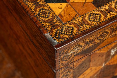 Lot 456 - A 19th century Tunbridge ware tea caddy