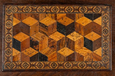 Lot 456 - A 19th century Tunbridge ware tea caddy
