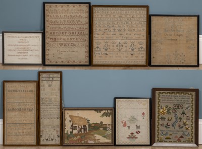 Lot 463 - A group of ten 19th century and later samplers