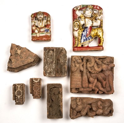 Lot 134 - Two 19th century Indian alabaster deities the...