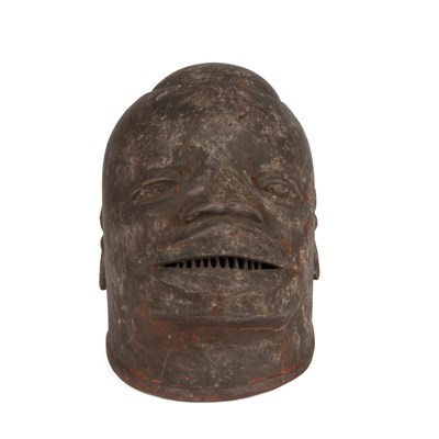 Lot 172 - A Makonde Tanzania helmet mask with black...