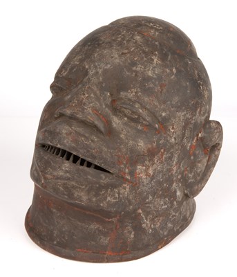 Lot 172 - A Makonde Tanzania helmet mask with black...