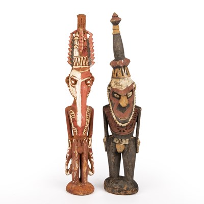 Lot 178 - Two Papua New Guinea carved and painted...