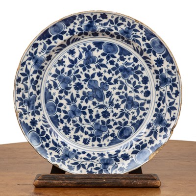 Lot 282 - Delft Chinese style charger 18th Century...