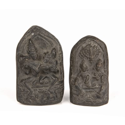 Lot 180 - Two Antique Indian Carved stone votive images...