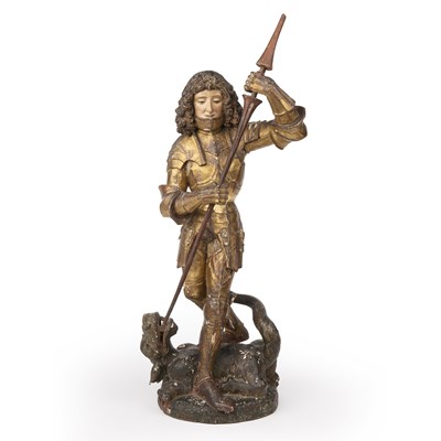 Lot 56 - An antique German carved Lindenwood and...