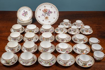 Lot 503 - A late 19th century Dresden tea service