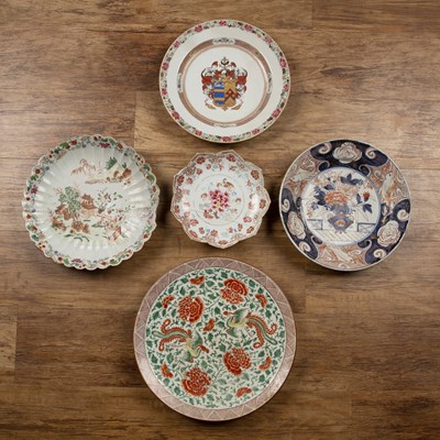 Lot 284 - Five various chargers Chinese and Japanese,...