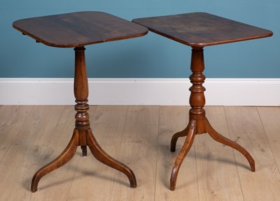 Lot 480 - Two Georgian mahogany tilt top wine tables