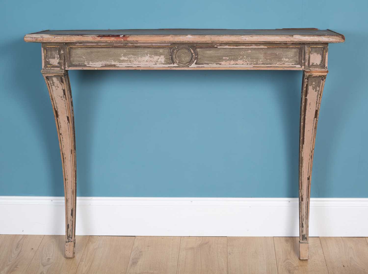 Lot 484 - A pine painted console table