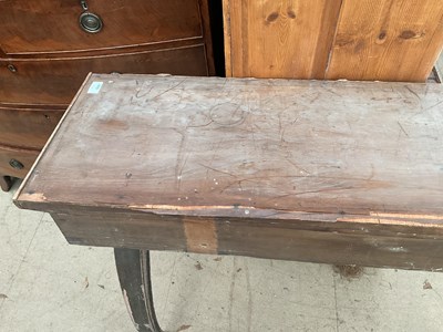 Lot 484 - A pine painted console table