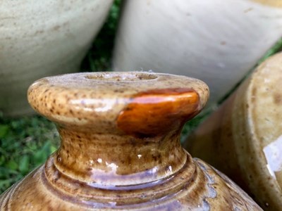 Lot 667 - A group of seven stoneware bottle and jars of local interest