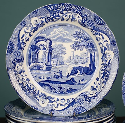 Lot 120 - A Spode Italian blue and white transfer printed part dinner and tea service