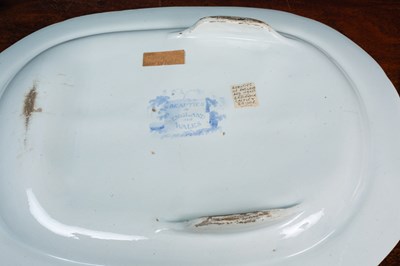 Lot 123 - A 19th century blue and white transfer printed meat platter