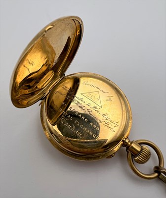 Lot 231 - A late 19th century hunter fob watch, the...