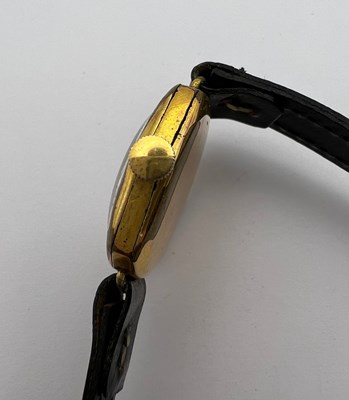 Lot 264 - A gilt metal cased wristwatch by Omega, the...