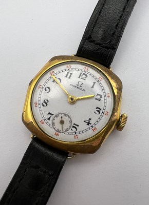 Lot 264 - A gilt metal cased wristwatch by Omega, the...