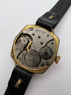 Lot 264 - A gilt metal cased wristwatch by Omega, the...