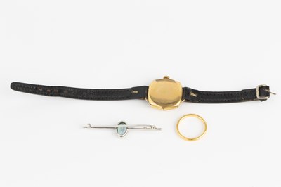 Lot 264 - A gilt metal cased wristwatch by Omega, the...