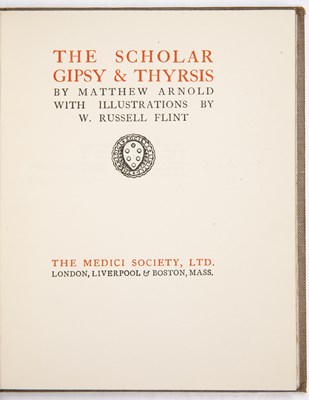 Lot 390 - Arnold (Matthew) The Scholar Gipsy and Thyrsis....