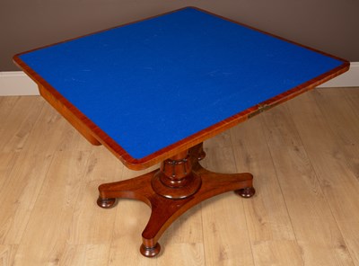 Lot 14 - A William IV mahogany fold-over card table