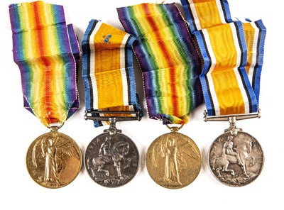 Lot 199 - A WWI Victory medal and War medal awarded to...