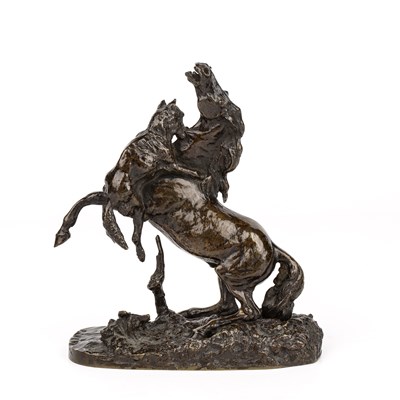 Lot 118 - Pierre-Jules Mene (1810-1879) Horse and a Wolf,...