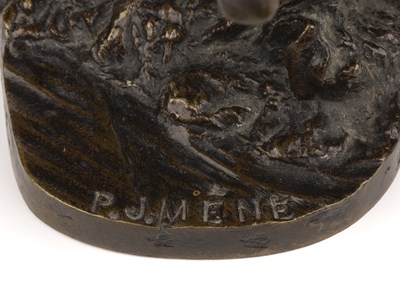 Lot 118 - Pierre-Jules Mene (1810-1879) Horse and a Wolf,...