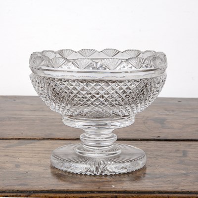 Lot 274 - Heavy cut circular glass fruit bowl Irish,...