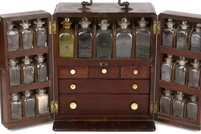 Lot 191 - A George III mahogany travelling apothecary...