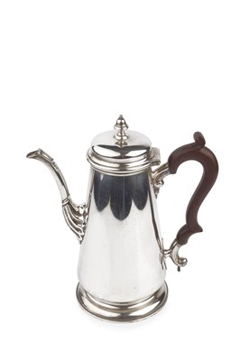 Lot 652 - A silver coffee pot, of tapering form with...