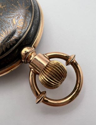 Lot 232 - A bi-colour hunter chronograph pocket watch,...